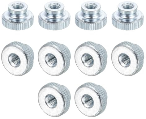QUARKZMAN Dadi a Farfalla Zigrinate, 15Pz M5x0.8mm Manopole Rotondo in Ferro per Stampante 3D, Tono Argento