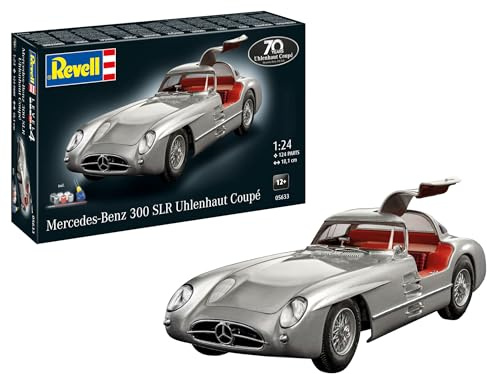 Revell presentset 05633 Mercedes-Benz 300 SLR 70-årsjubileum 1:24 skala obyggd plastmodellsats med tillbehör