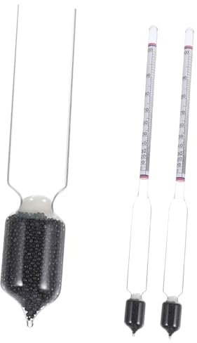 FUNNETOYU Alcolometro Vetro Professionale 0-100% Precisione, Tester per Liquori e Vino, Kit di Fermentazione Compatto da Casa, Misuratore Facile da Usare, Set 2 Pezzi