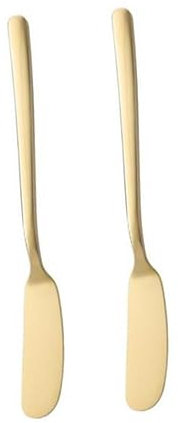 CLISPEED Couteau à Beurre En Acier Inoxydable 304 Doré, Coupe-beurre Multifonction 2 Pièces, Tranche Confiture Et Fromage, Ustensile Cuisine Professionnel Pour Restaurant Et Pâtisserie