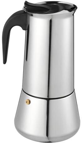 HEALLILY Caffettiera Espresso Acciaio Inossidabile con Antiscottatura Pot Portatile per Induzione Design e Facile da Usare