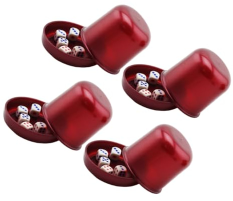 NOLITOY Set Da 4 Coppe Per Dadi Spesse Con Base, Antirottura, Con 5 Dadi Perla, Gioco Divertente Da Bar Ktv Per Amici e Serate Di Gioco