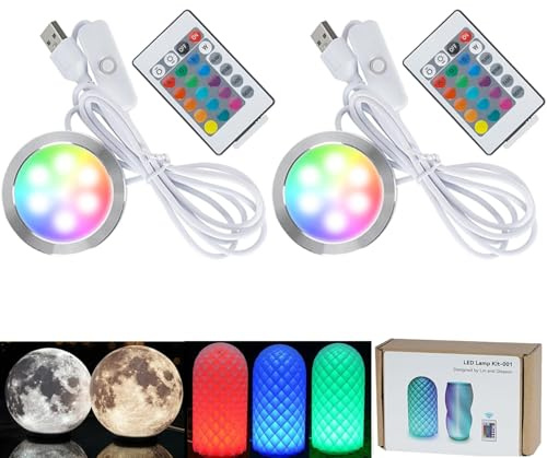 3DZWMAN Kit de 2 Lampes LED RGB 001 pour Bambu Lab A1/A1 mini/P2S/H2D MH001 | Lot Lampes USB5V – Télécommande, Mém Couleur, Gradation – Pièces Matérielles DIY pour Projets d'impression 3D sur Makerwold