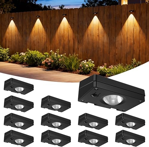 ZSYIQIXI - Solar Fence Lights Outdoor, 3 Color Temperature, IP65 Waterproof