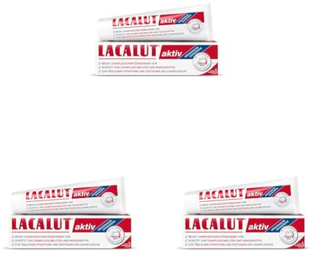 LACALUT AKTIV ZAHNCREME, 100ml Zahnpasta, sofort spürbare Straffung und Festigung des Zahnfleischs, effektive Zahnpflege & Zahnfleischpflege,1 x 100ml (Packung mit 3)