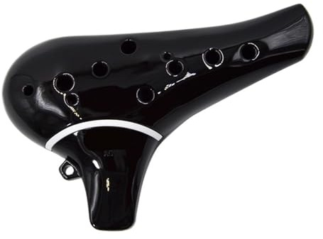 Okarina Okarina aus ABS-Harz mit 12 Löchern, Legend of Ocarina Flöte, Schwarz-Weiß-Stil, Musikinstrument for Anfänger(Black)