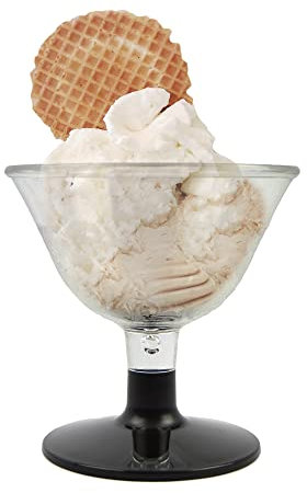 Lot de 2 coupelles à glace 430 cc noir 12,8 h cm Ø 13,1 cm. Réutilisable, passe au lave-vaisselle incassable
