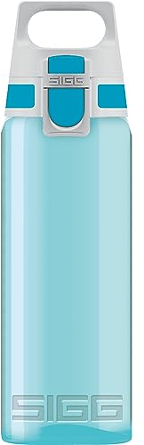 SIGG Total Color Aqua Botella cantimplora (0.6 L), botella hermética sin sustancias nocivas, botella resistente y ligera de plástico tritán