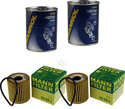 2x Original MANN Ölfilter HU 68 x + 2x SCT Motor Flush Motorspülung