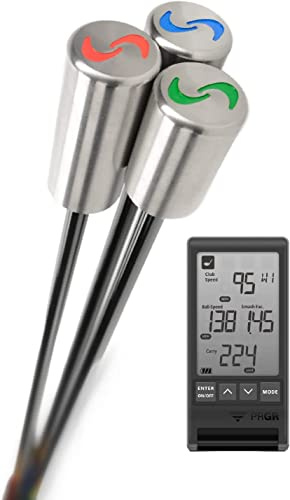 Superspeed Golf träningssystem för män + PRGR HS 130A Launch Monitor Pack | Swing Speed Training System | Mäter klubb och bollhastighet, smash factor