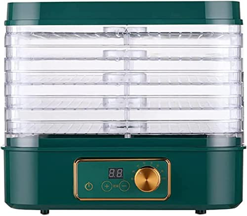 Déshydrateur alimentaire Food Party (50 recettes gratuites), 6 plateaux transparents avec minuterie numérique et contrôle de la température ; Coffret cadeau composé d'un écran en maille, d'une f