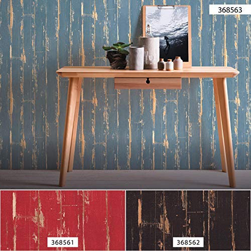 Papier peint imitation bois Papier peint effet bois Tapisserie imitation bois Papier peint chambre ado Papier peint intissé Bleu Marron 368563 | Papier excellent rapport qualité/prix