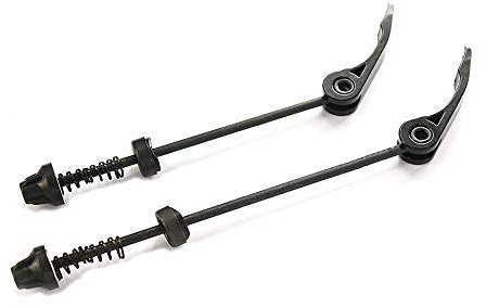ABSOAR Cycling Fahrradspieße Schnellspanner Radnabe vorne und hinten Clip Bolzenhebel 145/185mm Fit Rennrad Mountainbike MTB BMX Schwarz Stange Schwarz