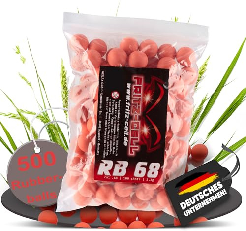 Fritz-Cell Rubberballs Kaliber .68 Gummigeschosse Orange – 500 Stück