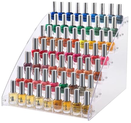 Cocoarm Organizador de esmalte de uñas, soporte de 7 niveles, soporte para esmalte de uñas, acrílico transparente, estante para maquillaje, exhibición de cosméticos, organizador de esmalte de uñas, 31