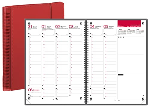 Terminplaner My Fab, 2022, Wochenkalender, vertikal, 15 x 21 cm, Spiralbindung + Klebeindex, Blumie (rot)