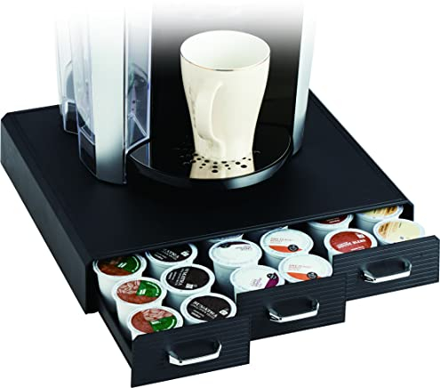 SHINE Coffee Pod Drawer, Compatible with Nespresso Pods & Keurig K-Cup Pods Functional Storage, Sliding Drawers, Non-Slip Base