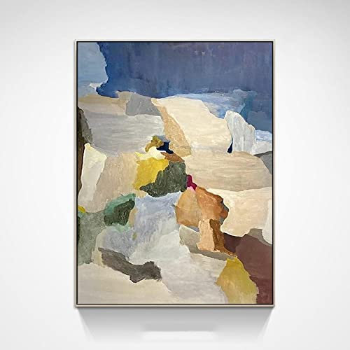 Acrylbilder, Kreative Farbblock-Textur, Farblich Passend, Minimalistisch, Abstrakt, Modern, Rahmenlos, Original, Handgemalte Ölgemälde Auf Leinwand Für Familienwand, Wohnzimmer, Esszimmer, Heimk