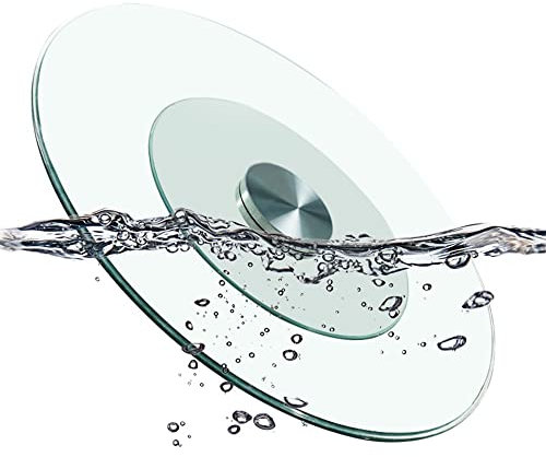 BIRLD Transparent Glas Drehteller Rotating Servierplatte Für Küche, 80 90 100cm Esstischplatte Servierteller Lazy Susan Schwerlast Drehteller Leise (Size : 70cm/27in)