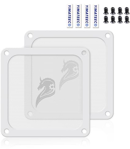 YIMATEECO PC-Dammfilter 120 mm, 2 st Magnetiskt Antidamm PVC-Fläktfilter för Datorväska PC Datorkylfilter (PVC Gentleman, 120x120 mm, 2 stycken, vit)