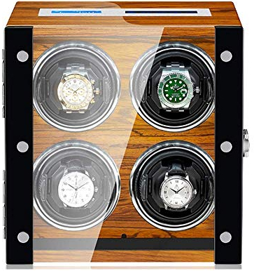 Automatische Uhrenbewegerbox 4 für Automatikuhren, kompatibel mit Paargrößen, AC-betriebener, superleiser Motor