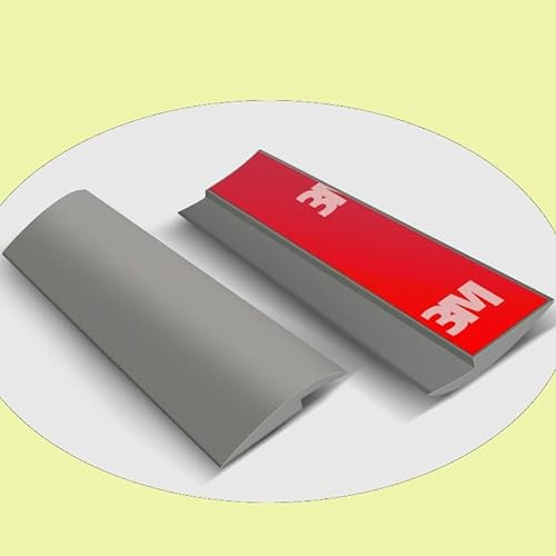 WINARA Teppichkantenleiste for Teppich & Boden, Selbstklebender Übergangsprofil for Vinylböden, PVC Schwellen Übergangsleiste, Schwellenhöhe 3 mm (Color : Gray, Size : 200cm)