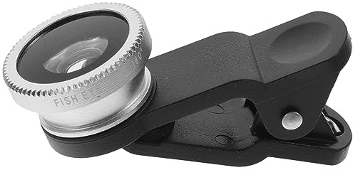 OSALADI Universelles Handy Kameraobjektiv 3-in-1 mit Fisheye Makro Superweitwinkel Aluminiumlegierung Clip On für Smartphone Silber