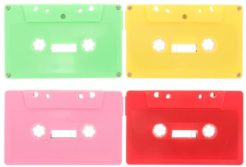 NUOBESTY 4pièces Décoration Murale Vintage Cassette De Bandes Audio Vides avec Boîte Transparente pour Décoration De Mur Salon Bureau Ou Événements Thématiques