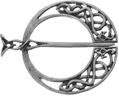 QUARKZMAN Vintage Brosche Umhangnadel, Penannular Brosche Umhangverschluss Schalnadel Strickjackenbrosche für Damen Herren Kostümzubehör (Silber)