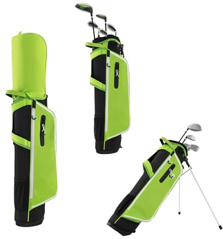 LIFEZEAL Komplettes Golfschläger-Set für Kinder von 11-13 Jahren, Golfbag Golftasche tragbar mit 6 Golfschlägern, Junior-Golf-Set für Jungen & Mädchen (Grün)