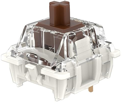 Zjmehty Gateron G Pro3.0 Braune Schalter für mechanische Tastatur,3-polig/55gf/taktiles Gefühl/vorgeschmiert/mit Stiften(90 Stück,braun,3-polig)