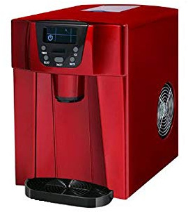 Ice Maker Machine + Dispenser + Water Dispenser with LED Display, 2 Cube Sizes, Ice Scoop - 3 in 1 Counter Top Automatic