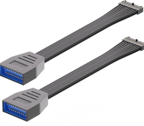 OwlTree Motherboard USB 3.0 Header Extension Cable, USB 3.0 19Pin 20 Pin Male to Female Internal USB3.0 Extension Adapter 6 inch (2 Pack)