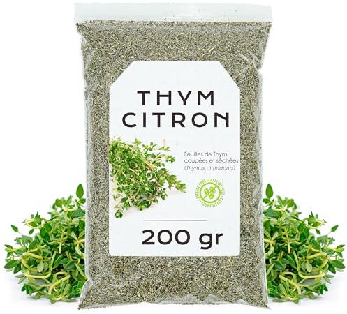Thym Citronné 200gr - Infusion Thym Citron - Thym Citron Séché - Thé Thym Citronné - Thym Citronné en Vrac (200 gr)