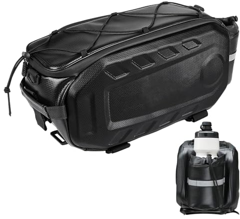 LearnLyrics Gepäckträgertasche – Aufbewahrungstasche | Satteltaschen mit großer Kapazität, wasserdicht, Hartschalen-Organizer, passend für Mountainbikes, Zubehör