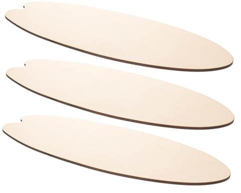 CORHAD 3Pcs Blank Wooden Surfboard Wall Hanging Signs 17.72X6.30X0.16In Unfinished Surfboard Decor for DIY Crafting Beach Theme Home Outdoor Wall Ornament
