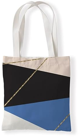 Carbono Tote Bag Farbgeometrie Canvas Tasche Damen Groß Shopper Handtasche Damen Schultertasche Mit Strapazierfähige Tote Bag Umhängetasche Für Schule Arbeit Einkauf Alltag Reisen,30X40Cm