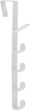 5 Layers Over The Door Hanger Hook Clothes Hat Vertical Rack Organizer Over The Door Hanger Hook (White)