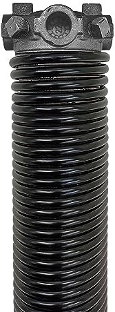 KaiMinDogz Left Hand Wind (Black Cone) 2 Garage Door Torsion Spring with Non-Slip Winding Bars & Gloves, Electrophoresis Black Coated, for Replacement, MIN 16,000 Cycles (0.225x2x25)