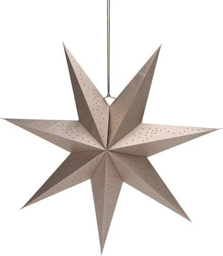 ZauberDeko Papierstern Gold Creme Weihnachten Deko Anhänger Stern 45cm oder 60cm oder 75cm, Größe:75cm