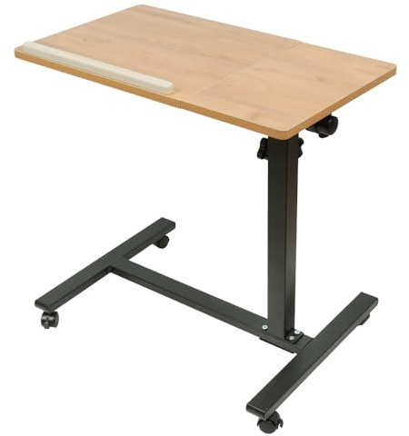 Table d'appoint OHMG en Bois, Réglable en Hauteur, Multifonctionnelle, Stable et Durable, avec Roulettes et Repose-Poignets Intégrés