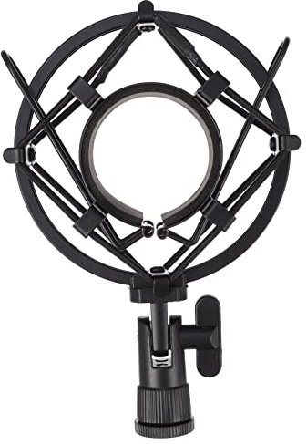 Abaodam 1 Pc Montura Antichoque Para Micrófono Soporte De Suspensión Antivibración De Micrófono Montaje a Prueba De Micrófono Montaje De Suspensión De Micrófono Metal Black