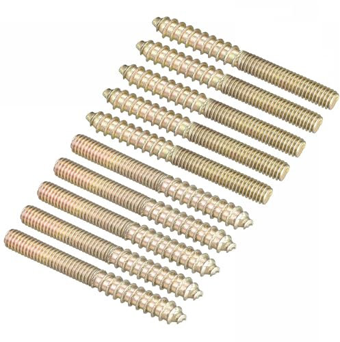 TOP-VIGOR 20Pcs Hanger Bolts, M4x40mm Double Headed Bolts Self Tapping Screw, Double Ended Dowel Screws, Screw Dowels Hanger, Threaded Lag Wood Screws and Machine Bolts for Wood Joint Furniture
