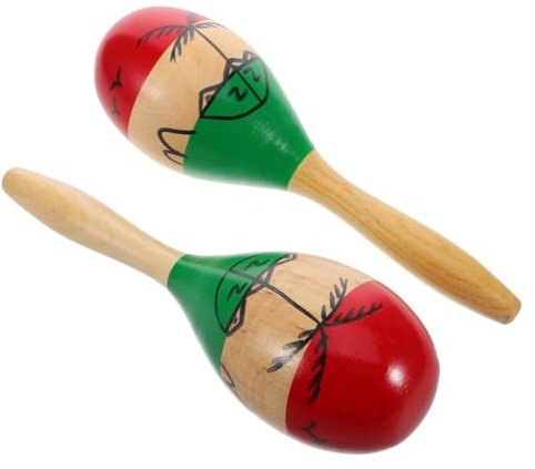 VICASKY 2 Stück Maracas Rhythmische Kleinkind Musikinstrumente Montessori Lernspielzeug für Musikalische Entwicklung und Interaktives Spiel
