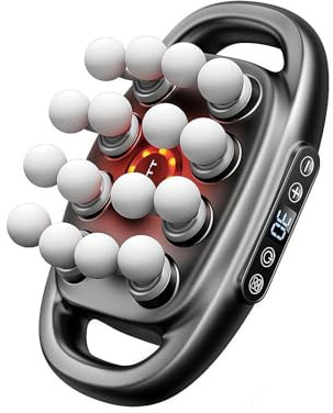 16-Drive 8-Head Massage Gun Set, Deep Tissue Percussion Massager with 16 Massages Heads, Red Light Therapy, Quiet Muscle Massage Gun for Back, Shoulders, Legs, Foot, Body Muscle Pain Relief