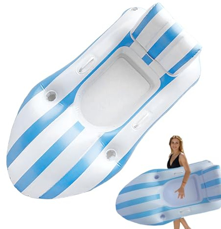 Schwimmhilfe für Erwachsene | Aufblasbarer Schwimmstuhl, Entspannung, Schwimmmatte mit Getränkehalter für Pool, , See, Reisen, Garten
