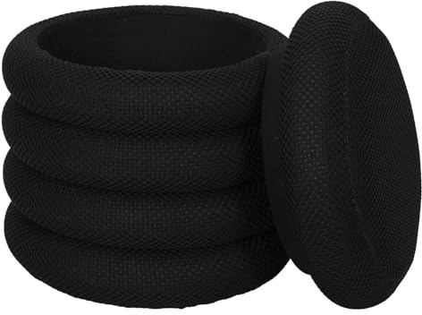 HowHomely Sittpall med förvaringsutrymme | Pouffe 37 x 37 x 42 cm | svart puff med förvaringslåda | pall perfekt för vardagsrum kontor hall sovrum hall