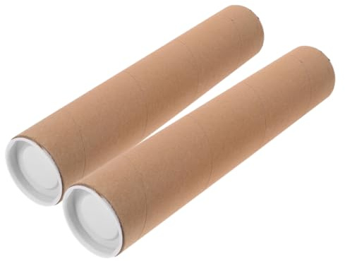 Gatuida Pappröhren 2 Stück Kraftpapier Versandrollen Rund für Dokumentenlagerung und Versand im Büro oder Zuhause Minimalistische Posteraufbewahrungsröhre