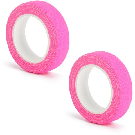 TMZELOA Neon Klebeband 2 Rollen 1,5cm x 5m – fluoreszierendes Klebeband rosa UV Tape stark haftend rückstandsfrei, neon tape für Party Deko, Bühne, Tanzstudio, DIY Markierungsband, Gaffer Tape Neon