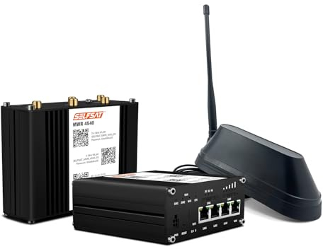 SELFSAT MWR 4540 4G Cat 6 WLAN Router bis 300 Mbps inkl. Shark 5G Antenne schwarz